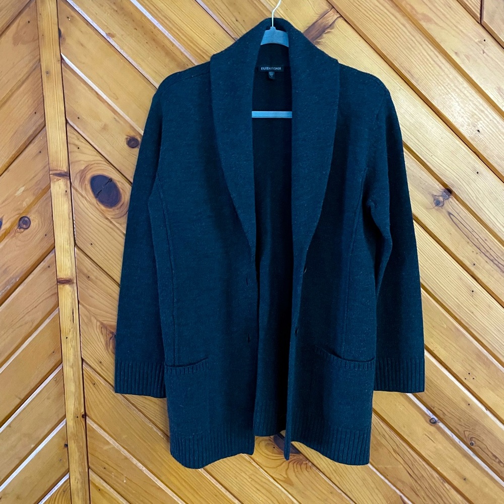 Eileen Fischer Dark Gray Cardigan Size Small